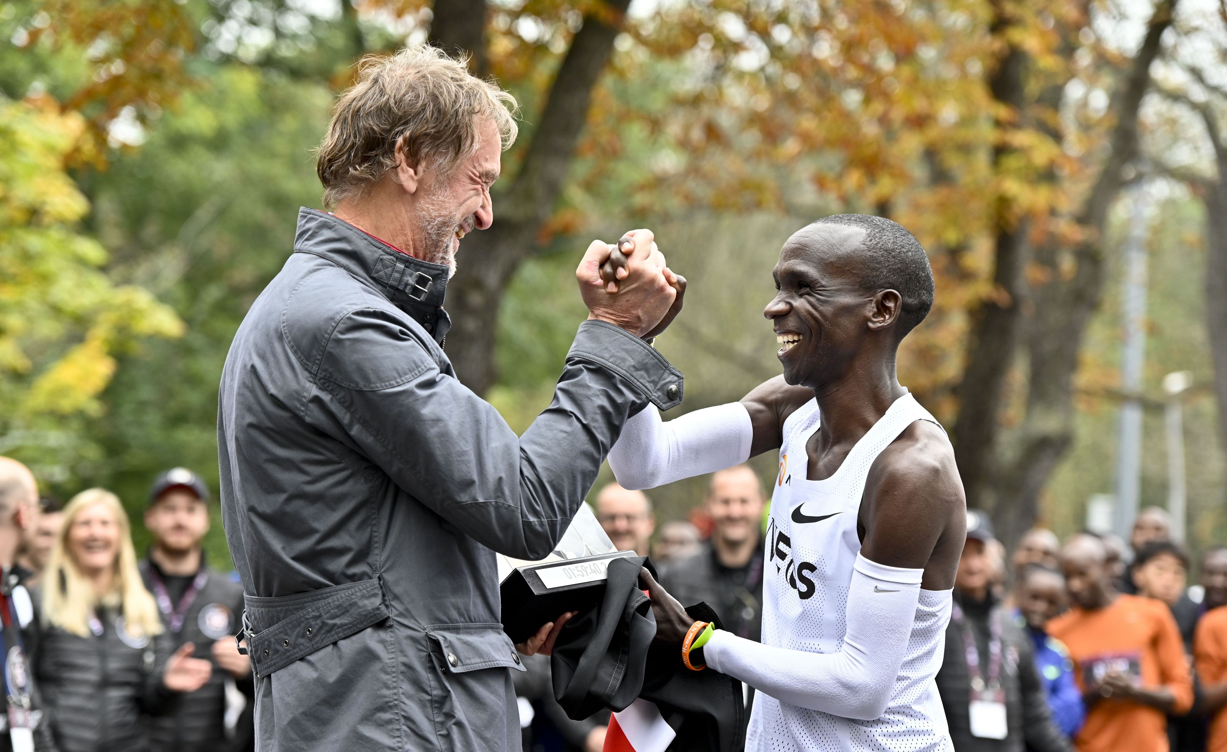 Congratulating Eliud Kipchoge, who beat the two-hour barrier for a marathon in 2019